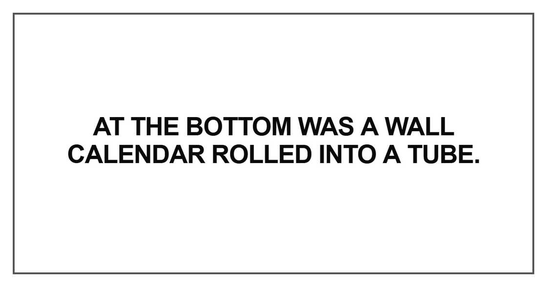 At the bottom was a wall calendar
