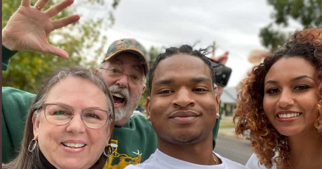 Jamal Hinton (c) with Wanda Dench and their spouses.