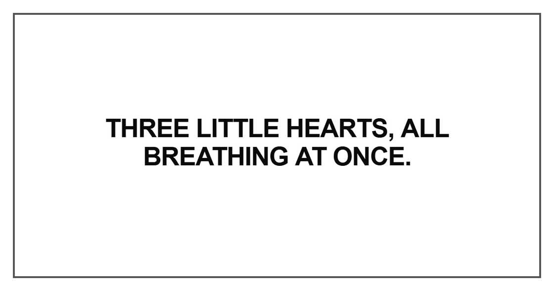 Three little hearts, all breathing at once