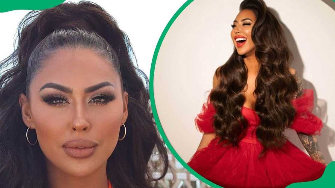 Kayla Cardona posing for a photo (L). The TV personality celebrating International Women's Day (R) Kayla Cardona posing for a photo (L). The TV personality celebrating International Women's Day (R)