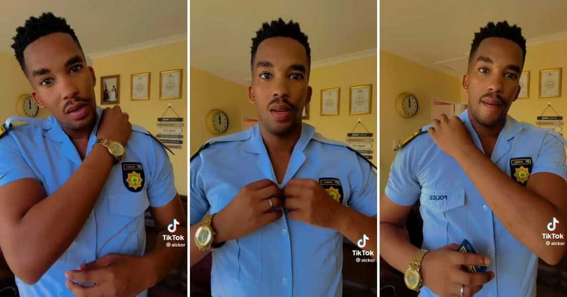 A handsome SA police officer with green eyes A handsome SA police officer with green eyes