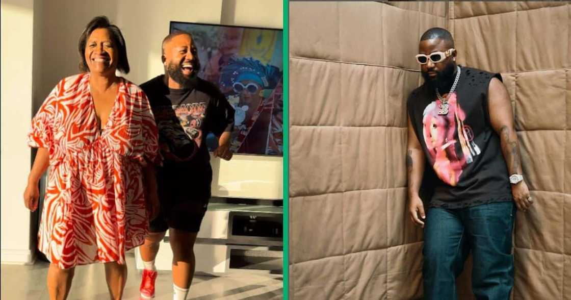 Cassper Nyovest and his mother did the ‘Tshwala Bam’ Dance challenge. Cassper Nyovest and his mother did the ‘Tshwala Bam’ Dance challenge.