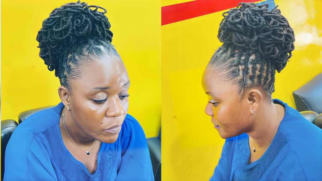 Stylish up-do black dreadlocks Stylish up-do black dreadlocks