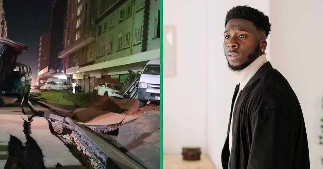 Parts of Lillian Ngoyi Street in the Johannesburg CBD have been destroyed in an explosion Parts of Lillian Ngoyi Street in the Johannesburg CBD have been destroyed in an explosion