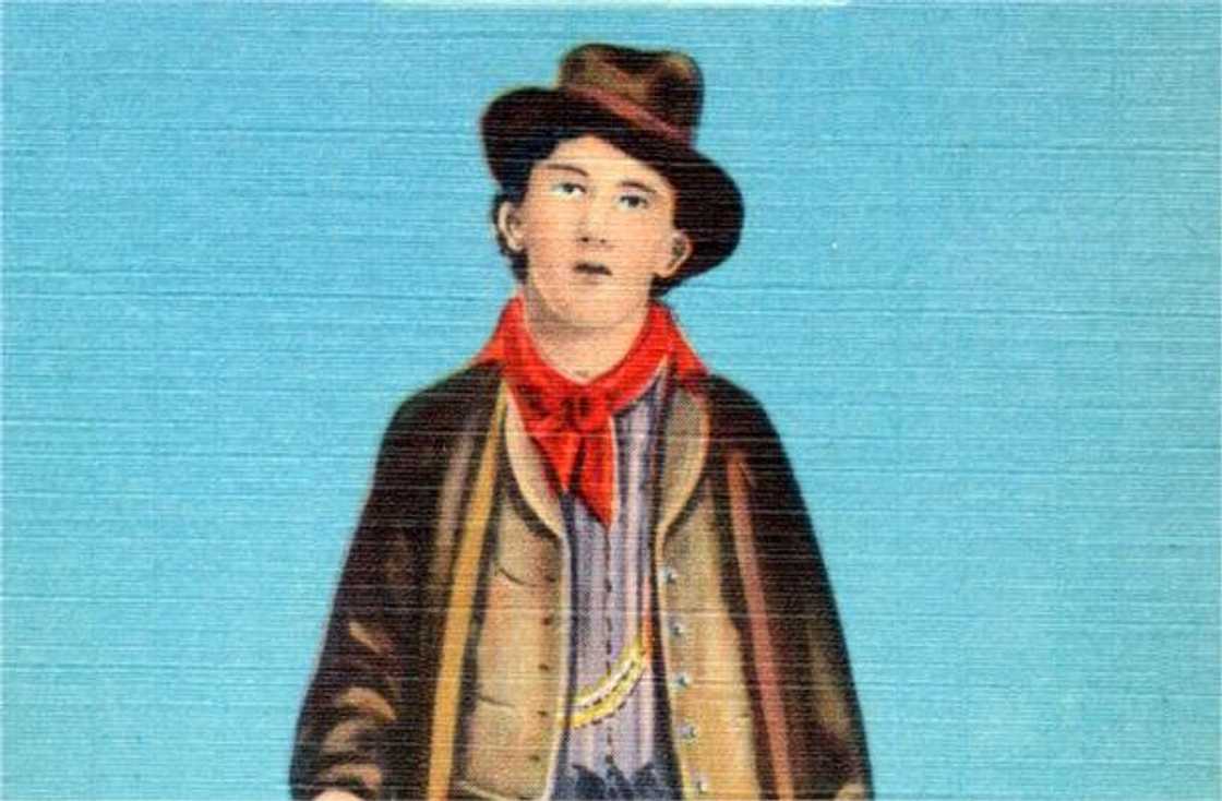 A linen postcard of Billy the Kid A linen postcard of Billy the Kid