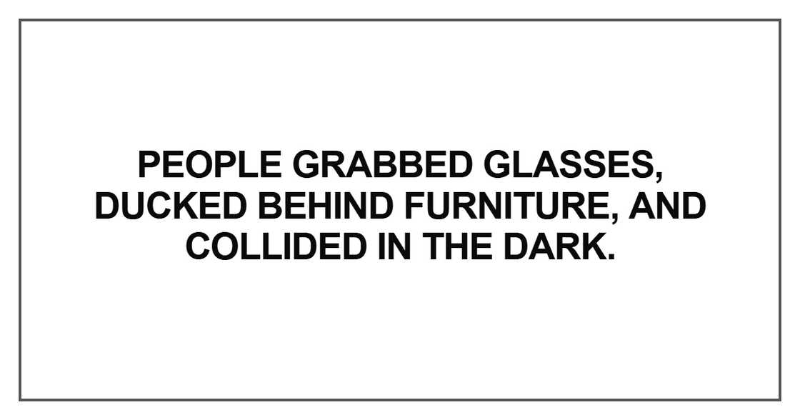 People grabbed glasses