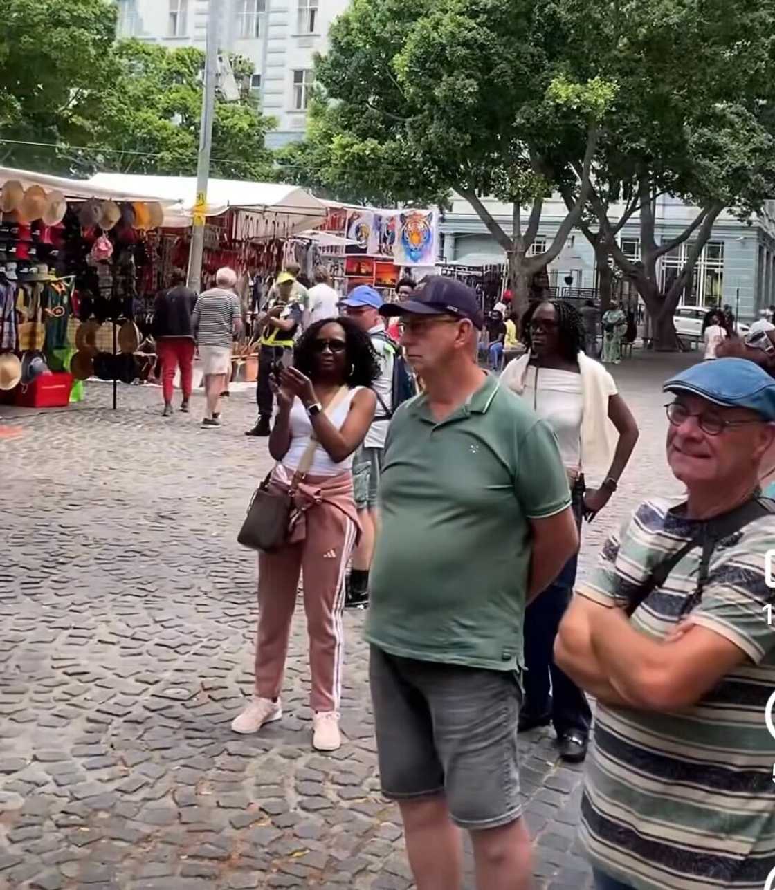 Cape Town's Greenmarket Square was left in awe by the Xhosa choir's soulful performance.
