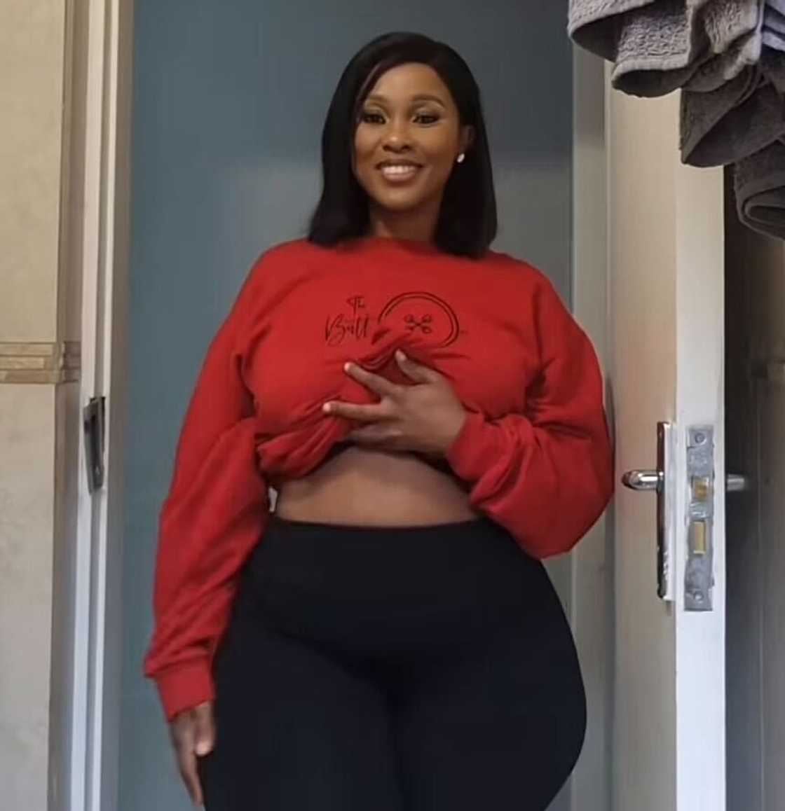A South African woman shared her incredible weight loss transformation in a TikTok video. A South African woman shared her incredible weight loss transformation in a TikTok video.