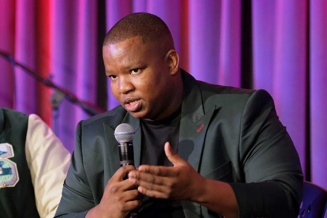 Sibo Mhlungu speaks onstage at Careers in Music: Global Music Panel at The GRAMMY Museum
