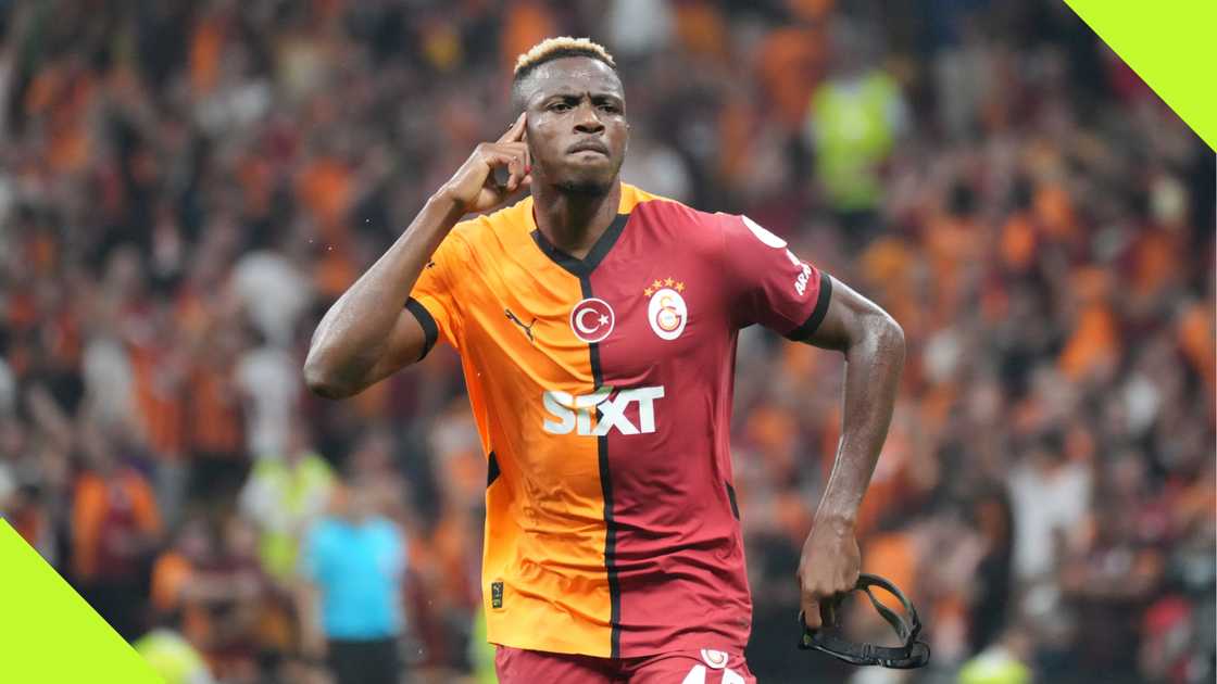 Victor Osimhen celebrates a goal for Galatasaray Victor Osimhen celebrates a goal for Galatasaray