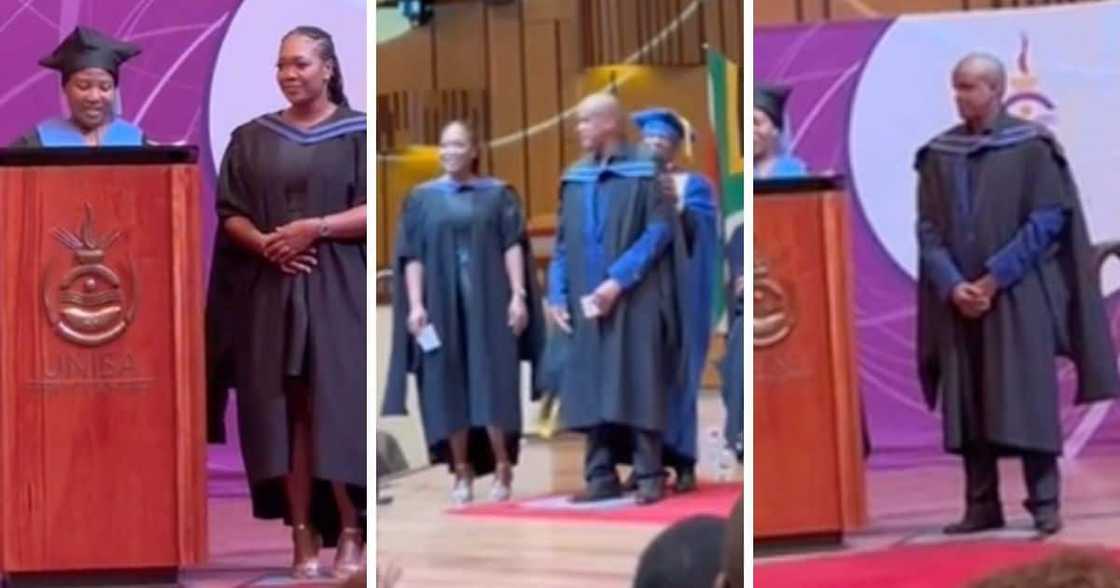 Husband and wife graduate together Husband and wife graduate together