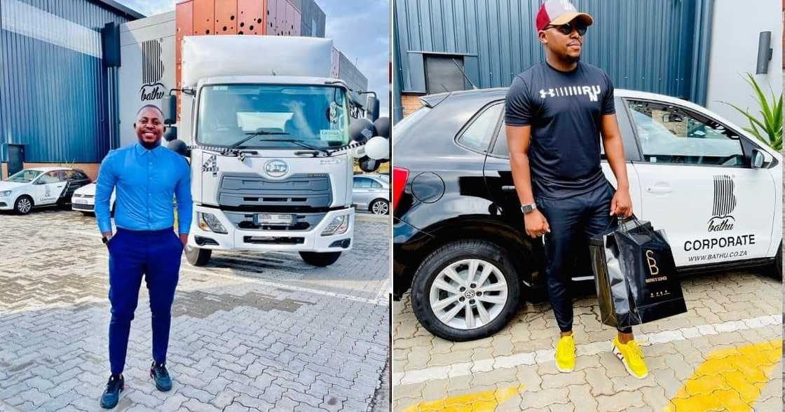 Theo Baloyi has just bought a new delivery truck and has inspired Mzansi. Image: Twitter Theo Baloyi has just bought a new delivery truck and has inspired Mzansi. Image: Twitter