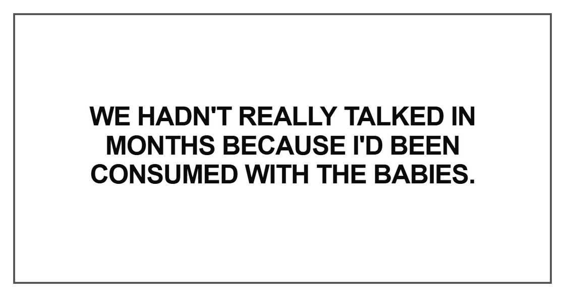 We hadn't really talked in months We hadn't really talked in months