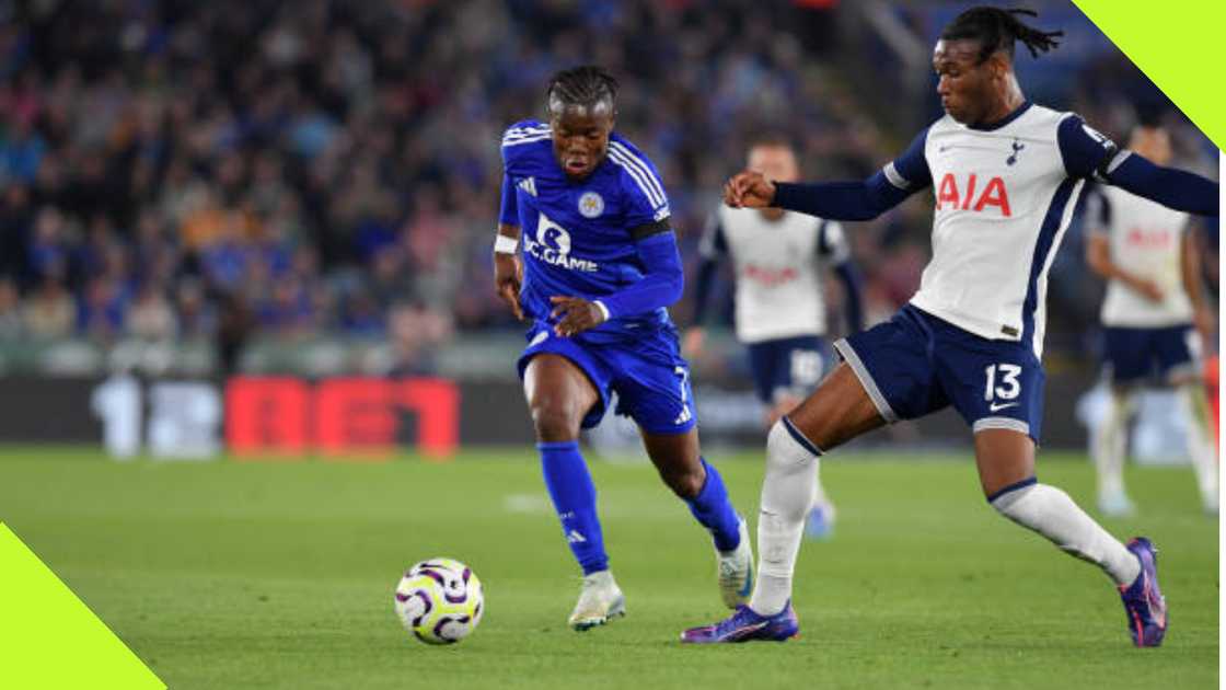 Fatawu Issahaku in action for Leicester City.