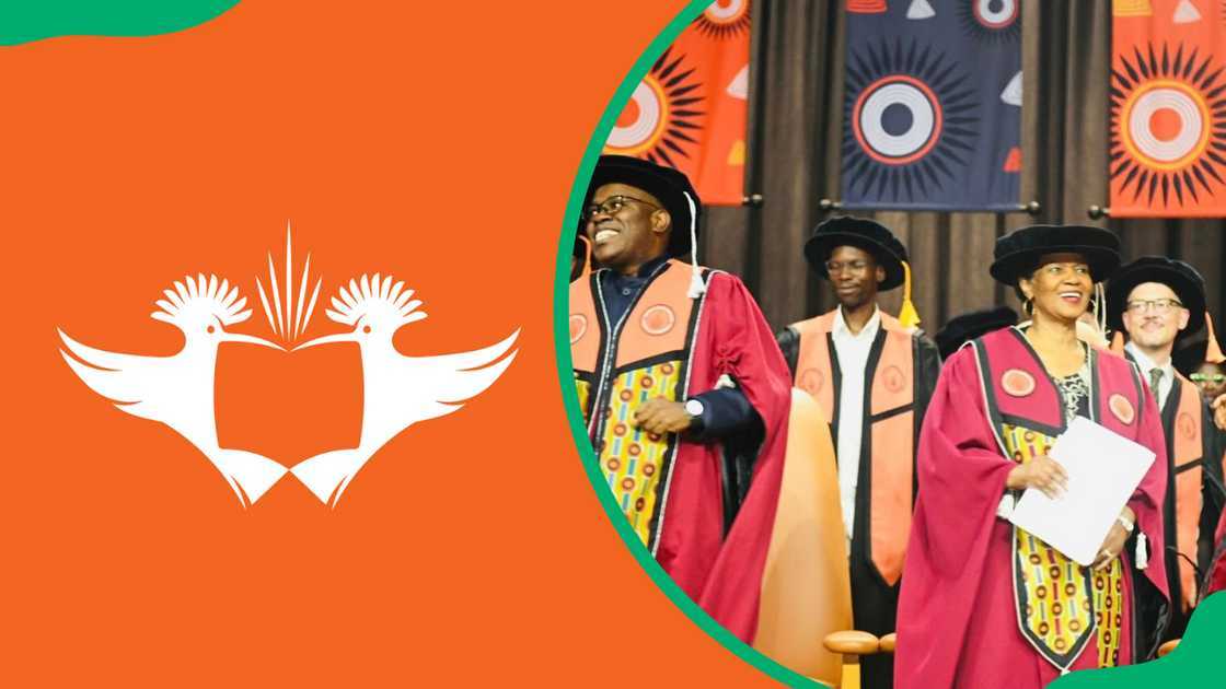 The UJ logo and happy members of the UJ academic staff in colourful academic dresses The UJ logo and happy members of the UJ academic staff in colourful academic dresses