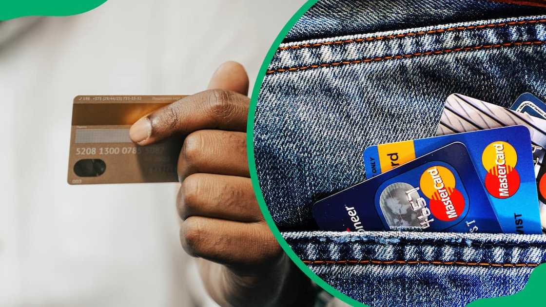 Assorted bank cards Assorted bank cards