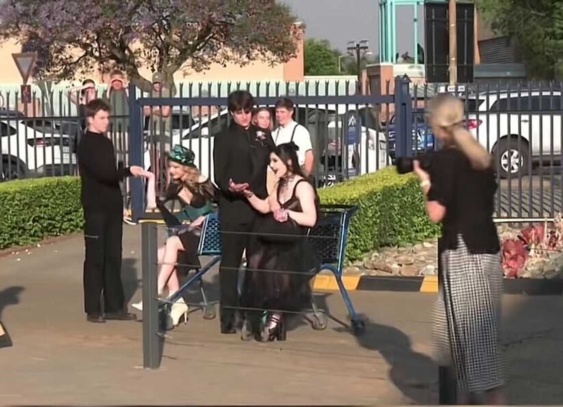 Two Grade 12 pupils turned heads with their unique trolley entrance, wowing South Africans. Two Grade 12 pupils turned heads with their unique trolley entrance, wowing South Africans.