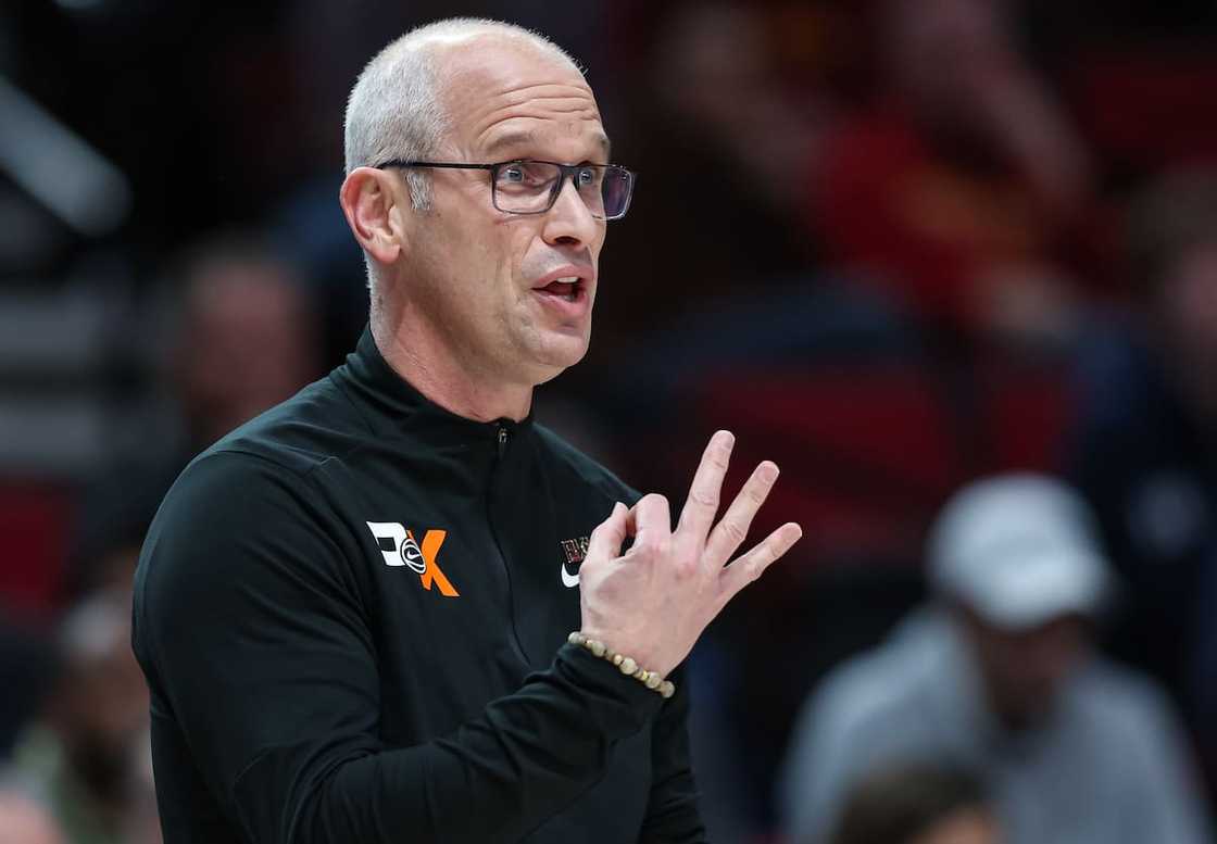 Dan Hurley is seen during the game against the Iowa State Cyclones Dan Hurley is seen during the game against the Iowa State Cyclones