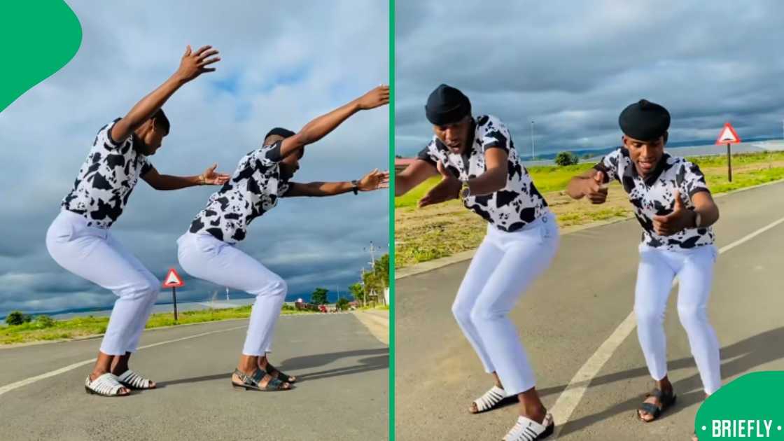 The visual on the right captured the moment they changed their dancing style to move their hips The visual on the right captured the moment they changed their dancing style to move their hips