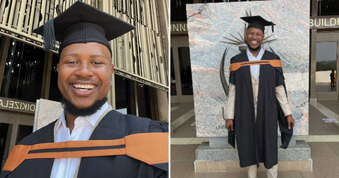 Bheki Ndamase on graduation day Bheki Ndamase on graduation day