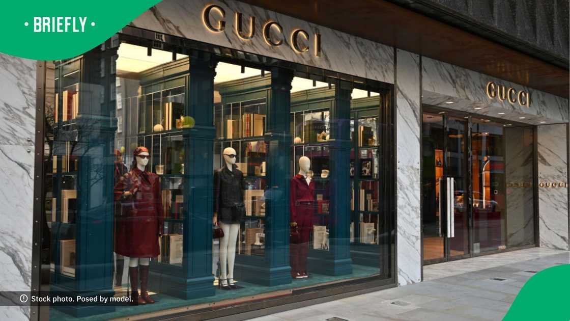 Massive truck covered in Gucci logo Massive truck covered in Gucci logo