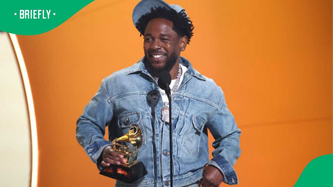 Kendrick Lamar at the Grammys. Kendrick Lamar at the Grammys.