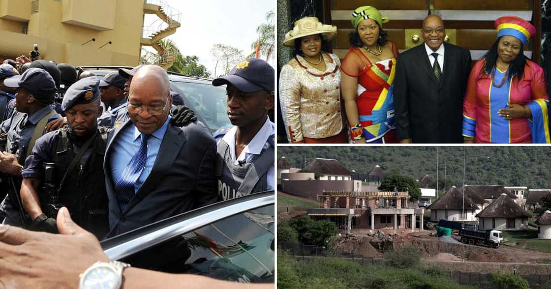 Former South African president Jacob Zuma and his wives