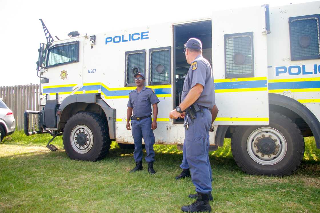 The South African Police Service remains on the premises of the house where Bellarmine Mugabe allegedly shot a gardener The South African Police Service remains on the premises of the house where Bellarmine Mugabe allegedly shot a gardener