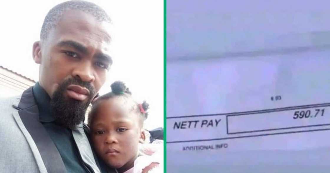 Man showed his payslip Man showed his payslip