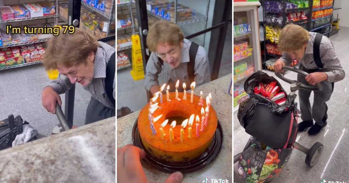 Old man getting spoilt on his 79th birthday Old man getting spoilt on his 79th birthday