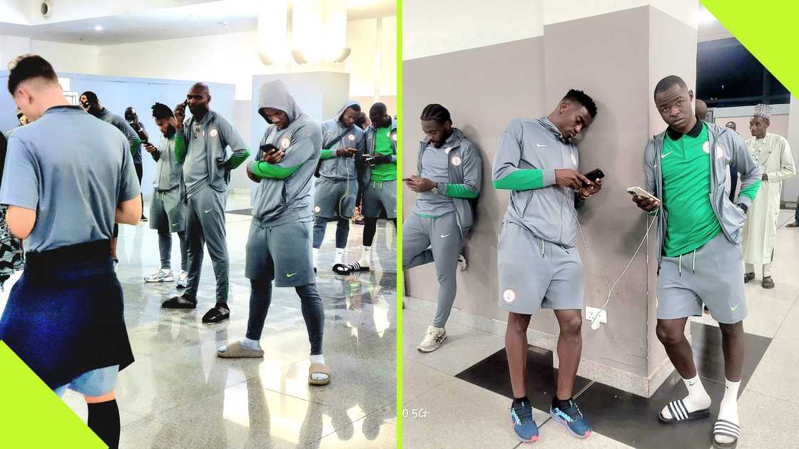 Players of the Super Eagles team were left stranded at the Al Abraq airport