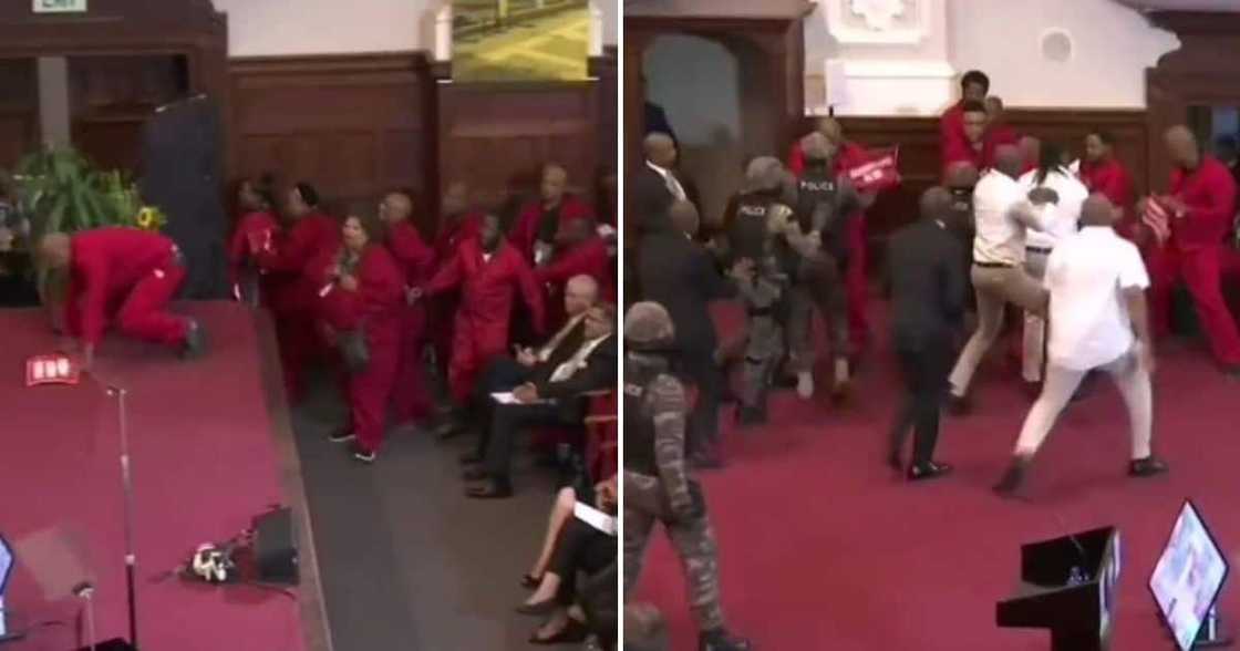 EFF members stormed the podium during SONA EFF members stormed the podium during SONA