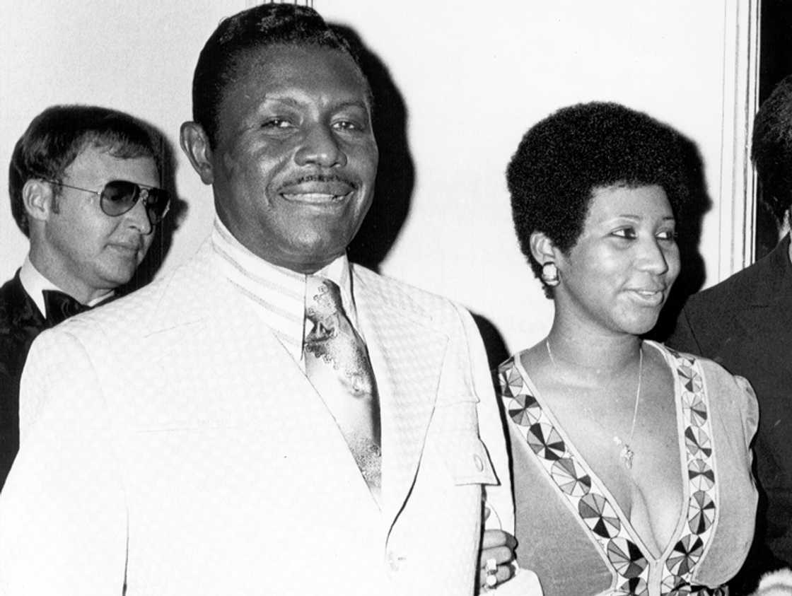 Reverend C.L. Franklin and his daughter, singer Aretha Franklin, attend an event