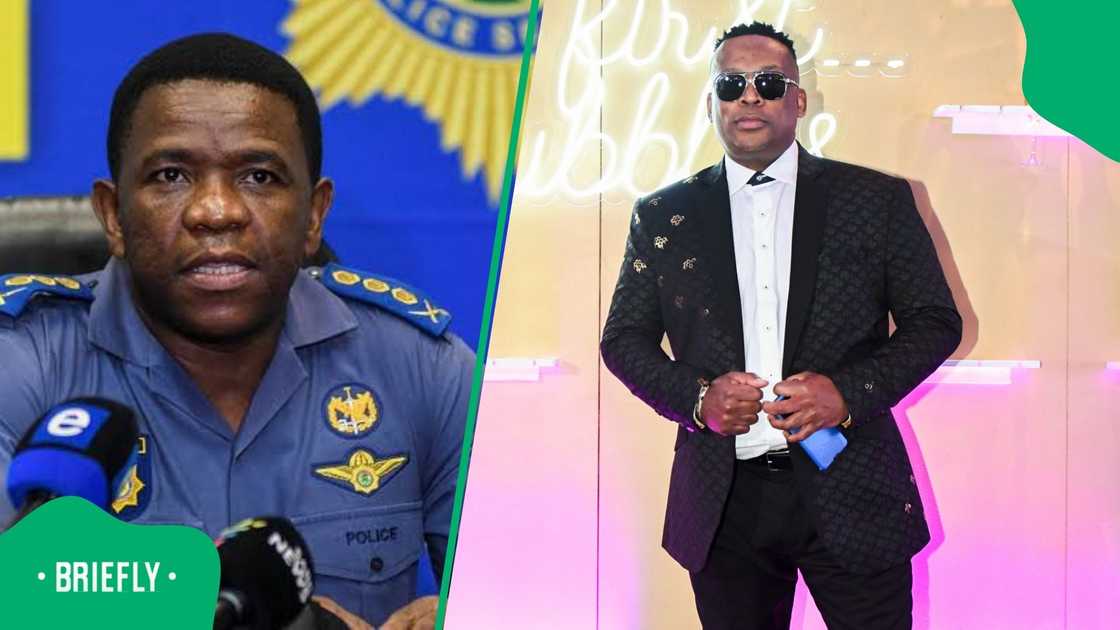 Robert Marawa, Lt Gen Nhlanhla Mkhwanazi, South African Police Services Robert Marawa, Lt Gen Nhlanhla Mkhwanazi, South African Police Services