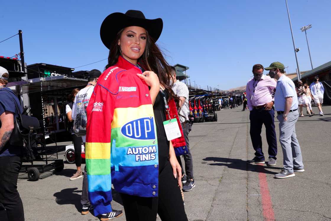 TV personality Constance Nunes poses for photos on the grid prior to the NASCAR Cup Series Toyota/Save Mart 350 at Sonoma Raceway in Sonoma TV personality Constance Nunes poses for photos on the grid prior to the NASCAR Cup Series Toyota/Save Mart 350 at Sonoma Raceway in Sonoma