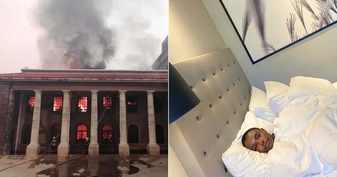 A UCT student has attracted the attention of social media users for sharing two of his pictures. Image: Twitter