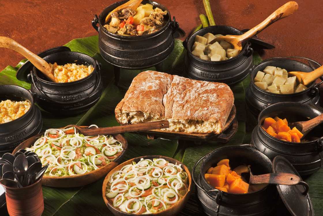 South Africans were happy to see the tourist eat authnetic local food