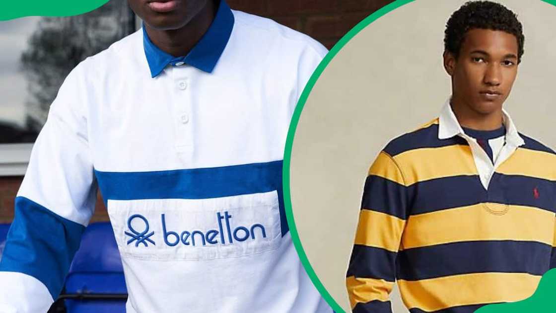 Men wearing rugby shirts Men wearing rugby shirts