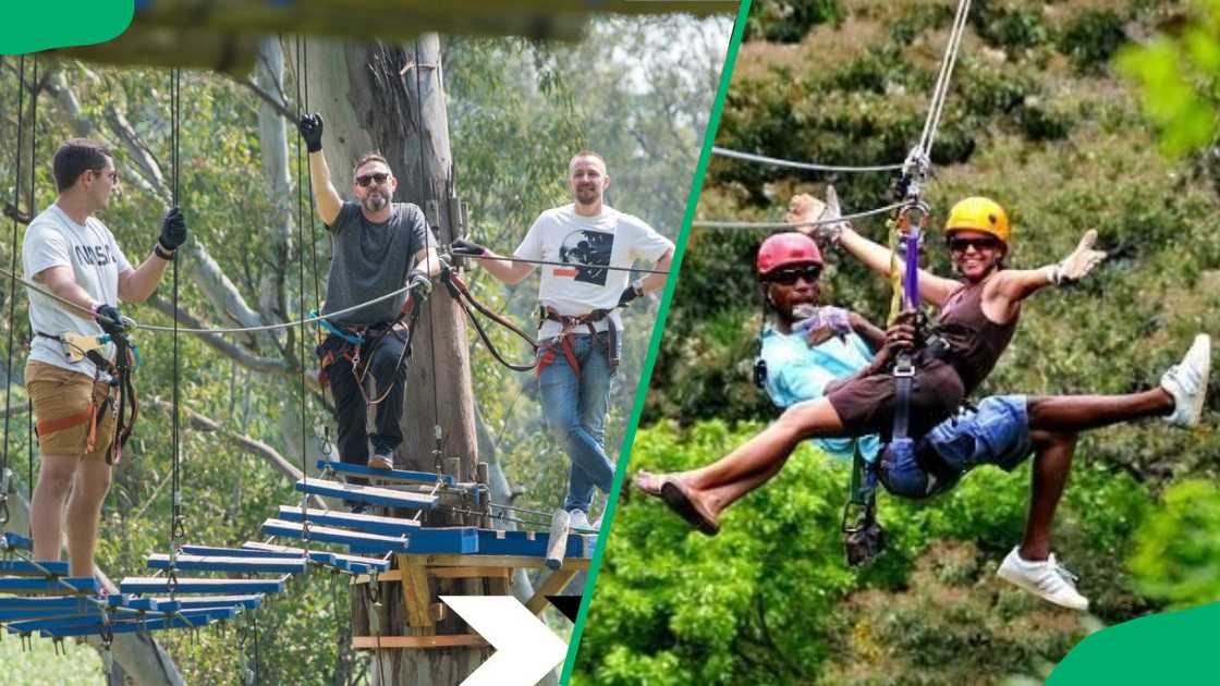 People ziplining at Pretoria People ziplining at Pretoria