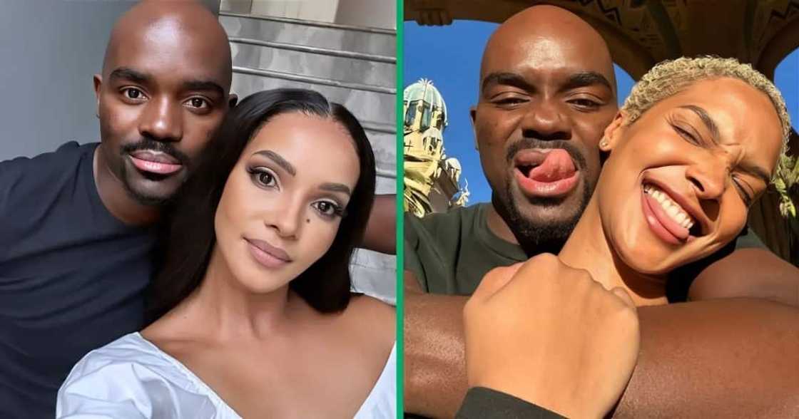 Liesl Laurie and Musa Mthombeni go on a dinner date. Liesl Laurie and Musa Mthombeni go on a dinner date.