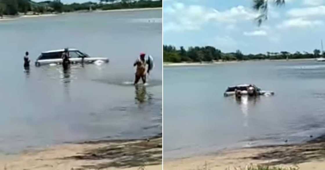 Range Rover, Richards Bay, beach, sea, video Range Rover, Richards Bay, beach, sea, video