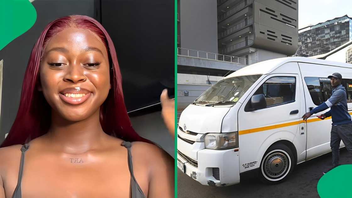 A woman amused South Africans with a taxi door that kept opening while they were driving in a TikTok video.