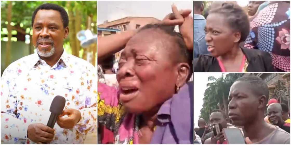 TB Joshua: Photos, video show mourners at Synagogue church paying last respect to late prophet, widows weep