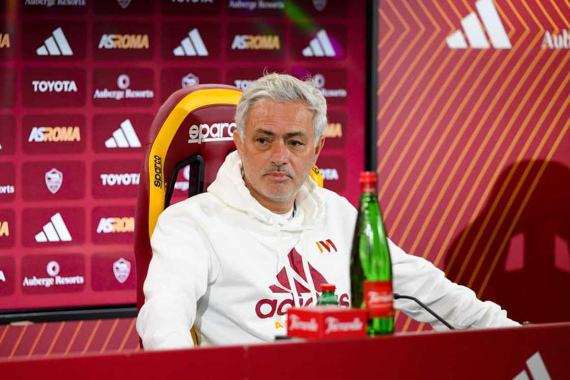 Josè Mourinho during a press conference at Centro Sportivo Fulvio Bernardini Josè Mourinho during a press conference at Centro Sportivo Fulvio Bernardini