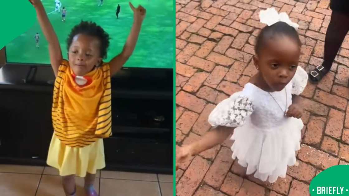 The visual on the right showed the little girl wearing a white dress The visual on the right showed the little girl wearing a white dress