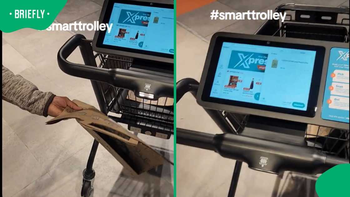 A content creator talks about the Smart Trolley at Checkers and how easy it is to use.