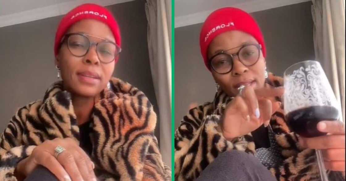 TikTok video of domestic worker after pouring boss's wine TikTok video of domestic worker after pouring boss's wine