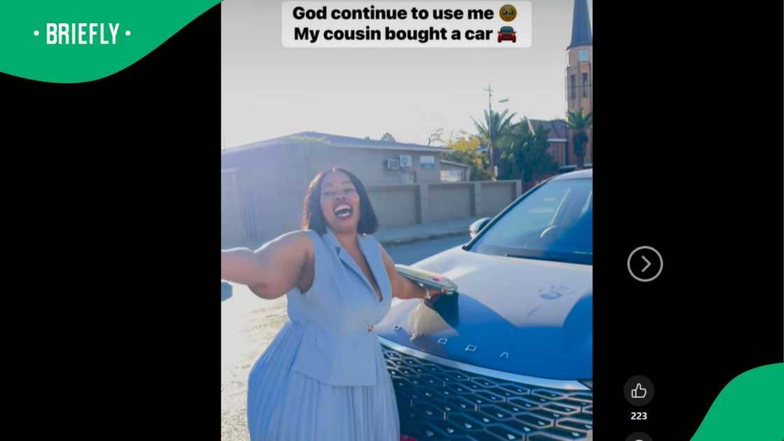 A woman shared a video celebrating her cousin's success. A woman shared a video celebrating her cousin's success.