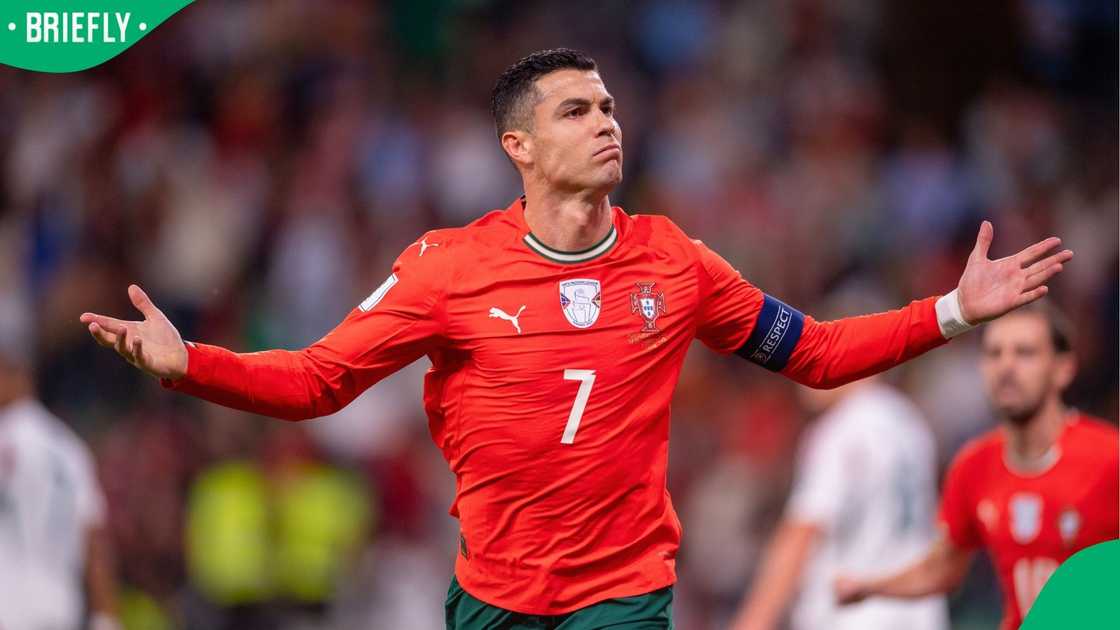 Cristiano Ronaldo from Portugal celebrates his goal during the European World Cup Qualifiers 2026 Cristiano Ronaldo from Portugal celebrates his goal during the European World Cup Qualifiers 2026