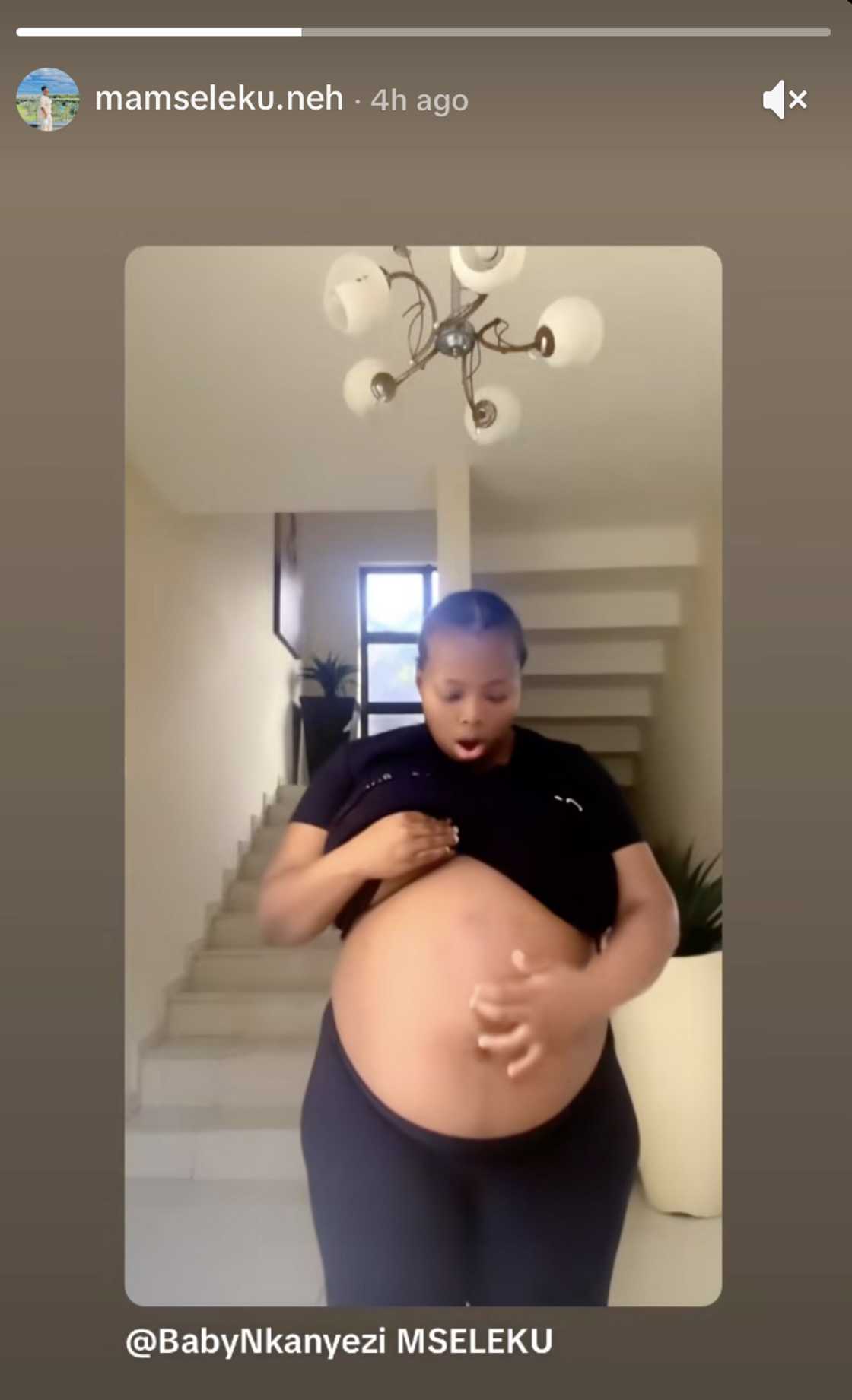 Sne Mseleku posted a video showing her pregnant belly